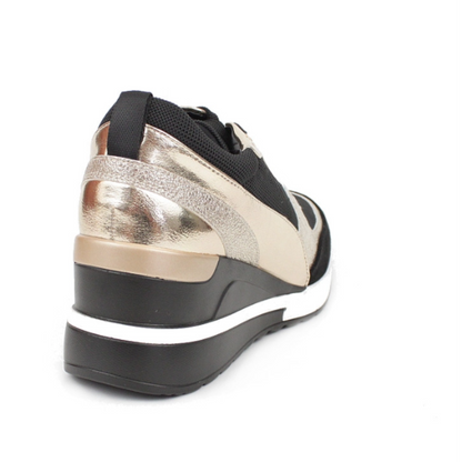 FEYLINA | Baskets Noires & Dorées