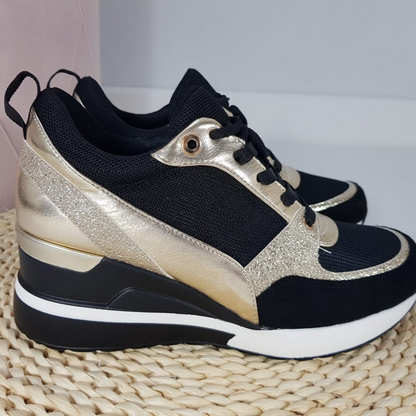 FEYLINA | Baskets Noires & Dorées