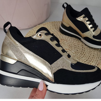 FEYLINA | Baskets Noires & Dorées