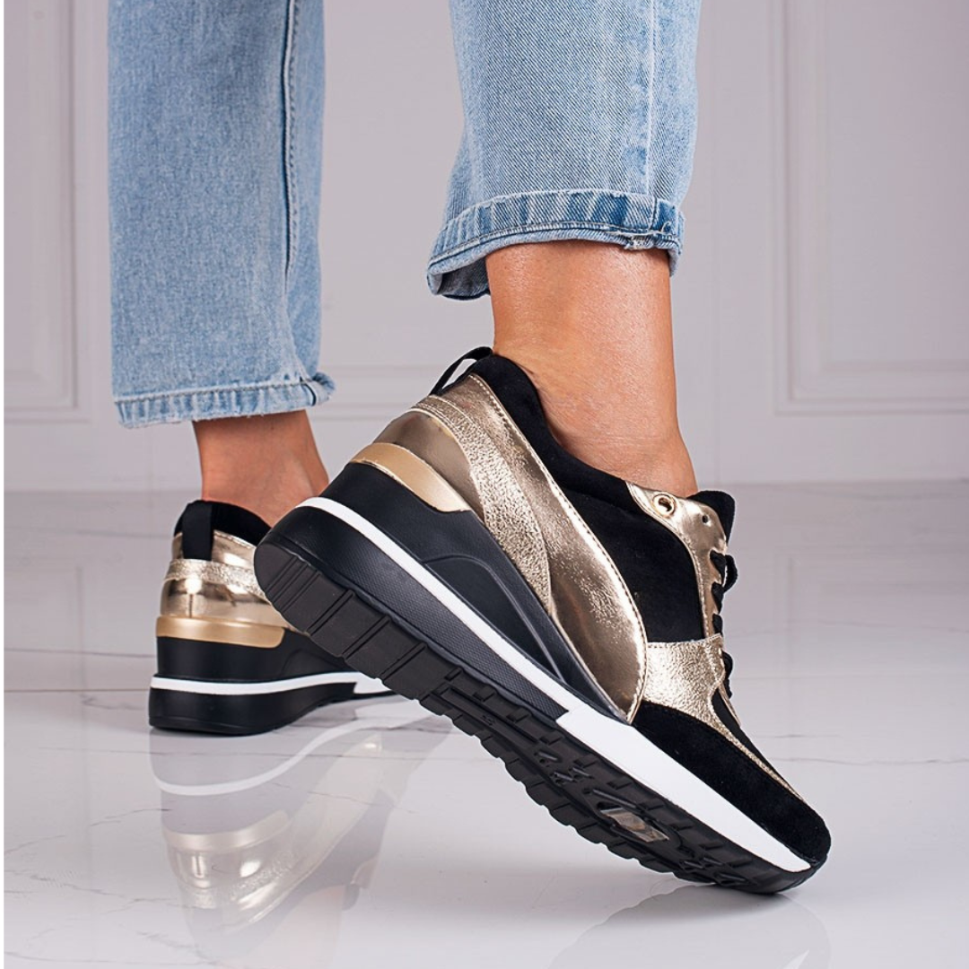 FEYLINA | Baskets Noires & Dorées