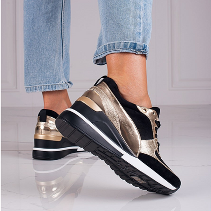 FEYLINA | Baskets Noires & Dorées