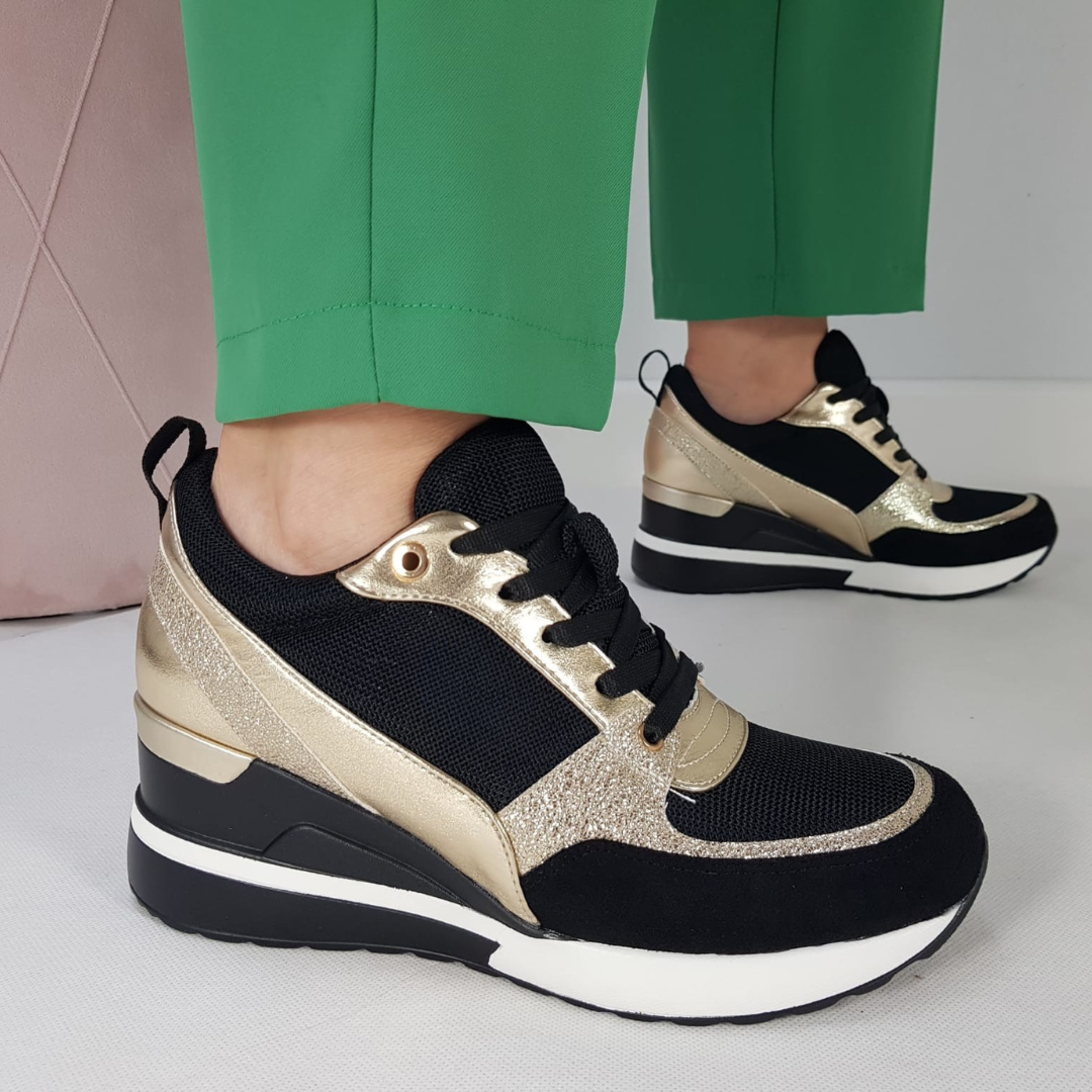 FEYLINA | Baskets Noires & Dorées