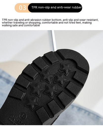 FEYLINA | Chaussures Plateformes Rétro à Bout Rond & Boutons Dorés