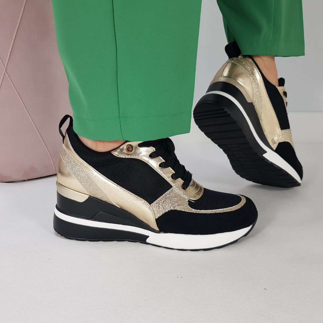 FEYLINA | Baskets Noires & Dorées