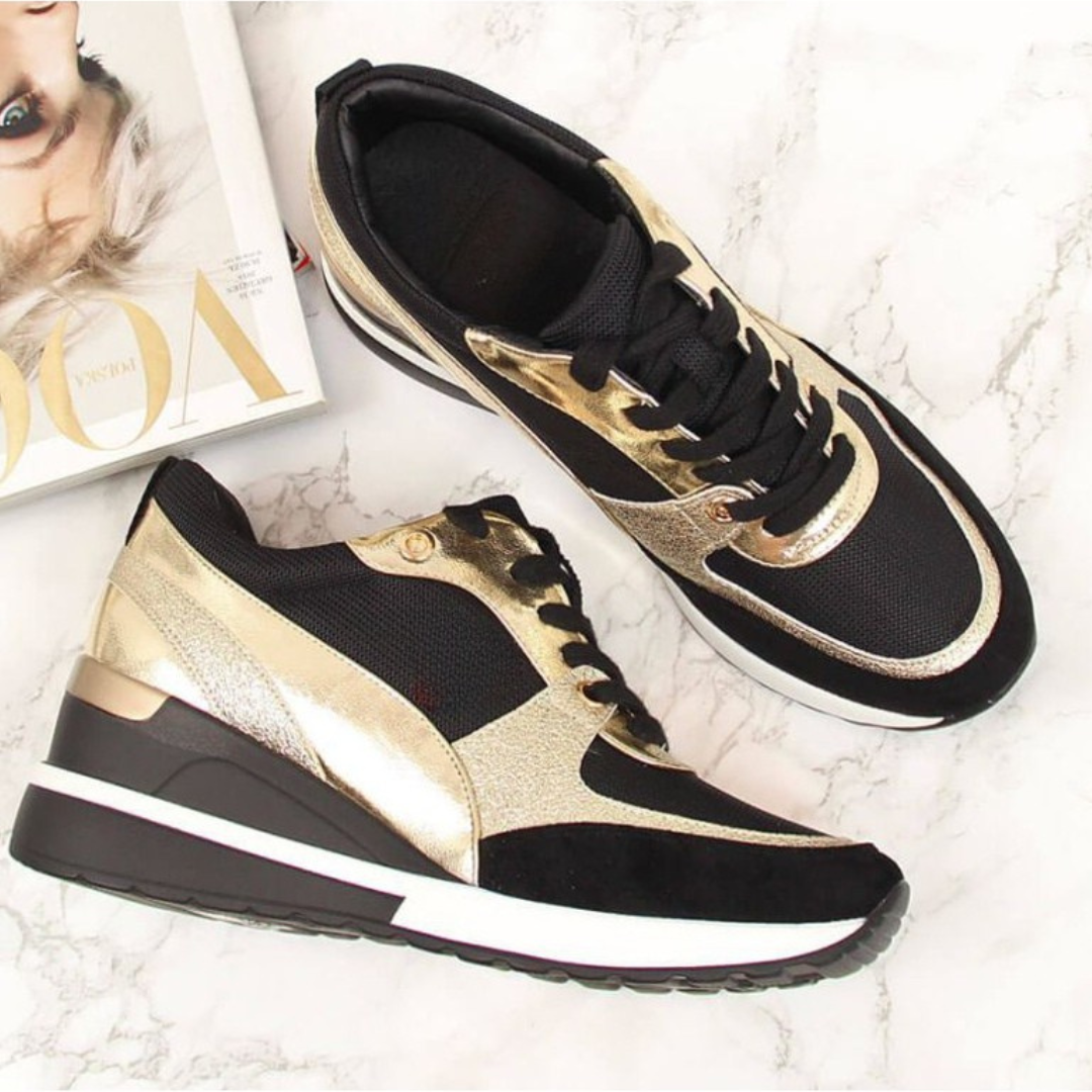 FEYLINA | Baskets Noires & Dorées