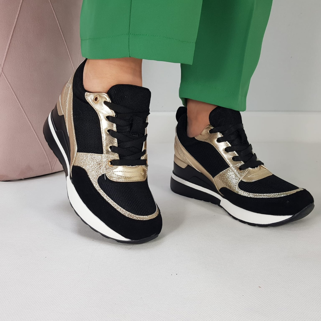 FEYLINA | Baskets Noires & Dorées