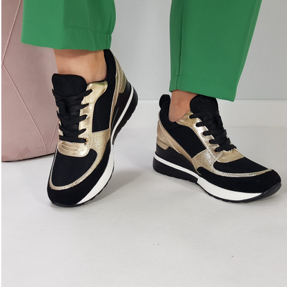 FEYLINA | Baskets Noires & Dorées