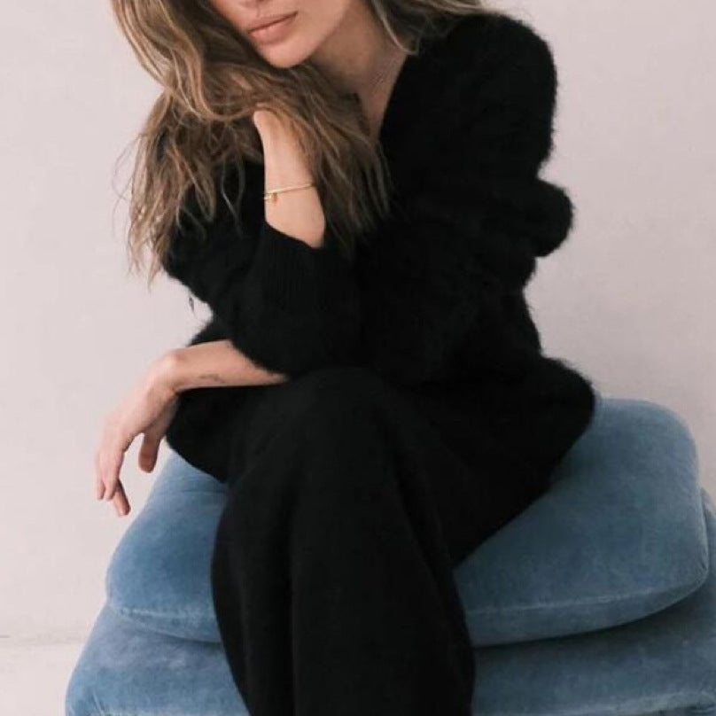 FEYLINA | Cardigan à Boutons Col V en Maille Douce