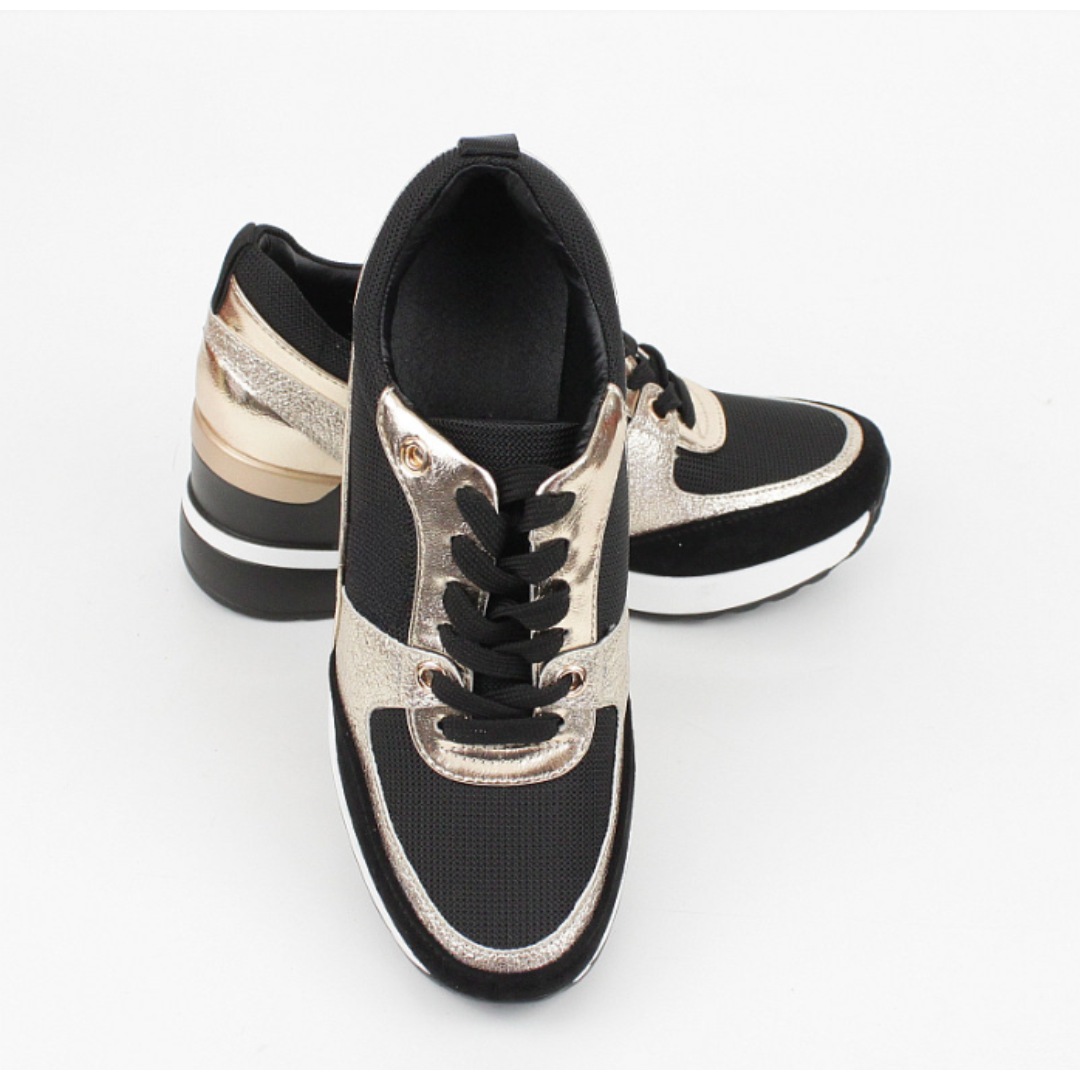 FEYLINA | Baskets Noires & Dorées