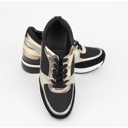 FEYLINA | Baskets Noires & Dorées