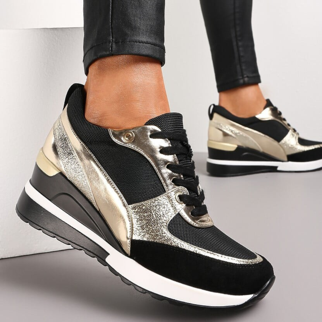 FEYLINA | Baskets Noires & Dorées