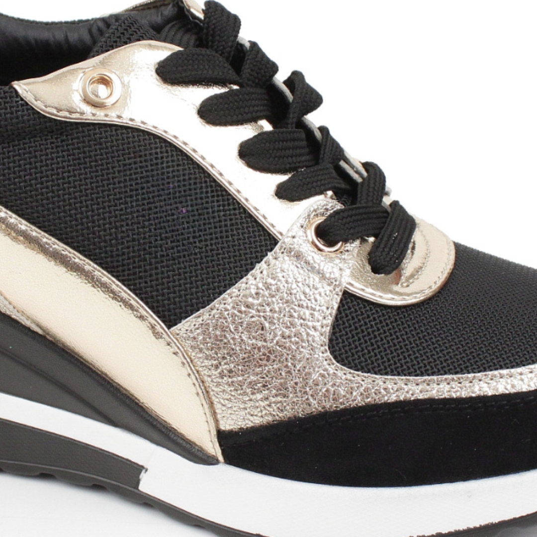 FEYLINA | Baskets Noires & Dorées