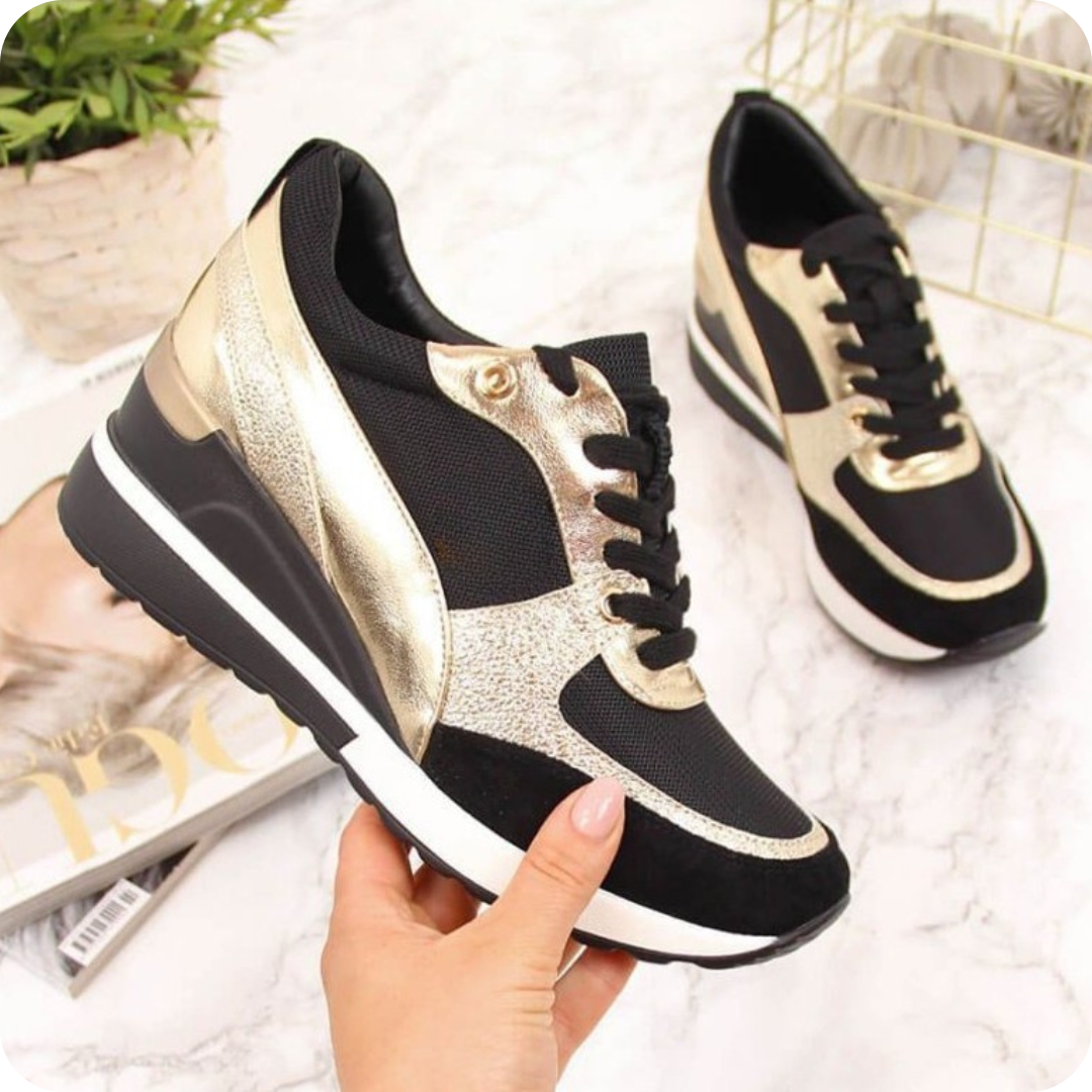 FEYLINA | Baskets Noires & Dorées