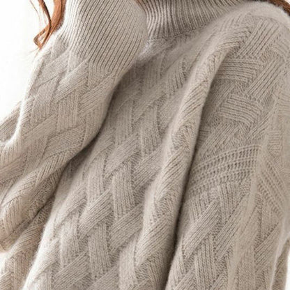 FEYLINA  | Pull Col Roulé Épais en Maille Douce