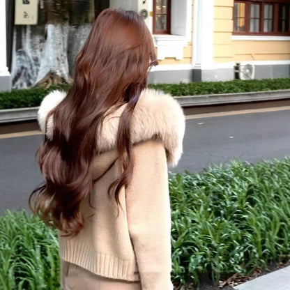 FEYLINA  | Cardigan Tricoté à Capuche